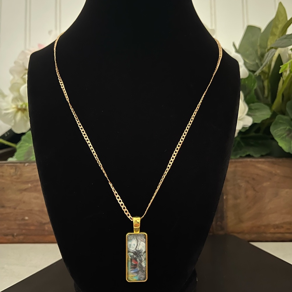 Hand painted necklace.